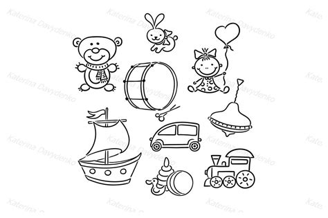 Collection of Toys Clipart Black And White (23).